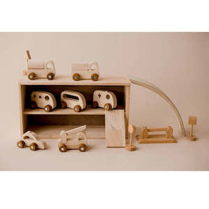 Craft material and supply: Q Toys Wooden Vehicle Play Set