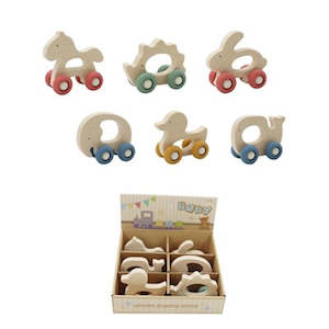 Craft material and supply: Wooden Animal Handle Car with Silicone Wheels