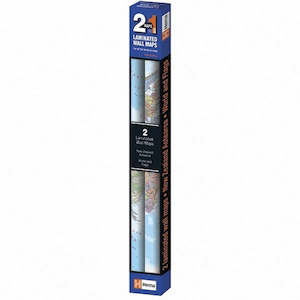 Nz & World Twin Pack Laminated Maps - Each 1000Mm X 700Mm