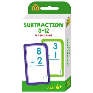 School Zone Subtraction 0-12 Flash Cards