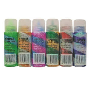 Craft material and supply: Spiral Glitter Glue Set Of 6