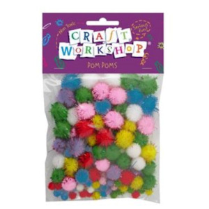 Glitter Pom Poms Asstd ( 100 Pcs)