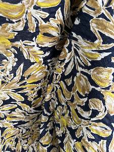 Feature Fabrics: 100% Cotton, Navy, white and yellow, 120cm wide