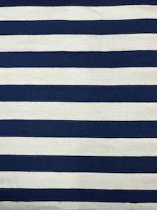 Cotton jersey, Navy & White stripe, 170cm wide