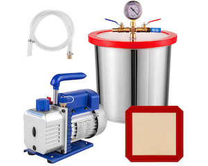 Business-farming-industry: 3CFM Vacuum Chamber Degassing 12L Vacuum Pump Air Condition Gauge