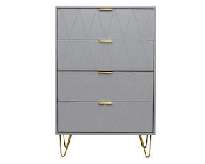 Tall boy Chest of Drawers - 4 Drawers (Grey)