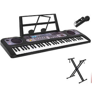 Keyboard Piano with Microphone & Music Stand and X Stand