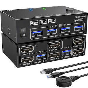 USB KVM Switch Splitter 4 Ports