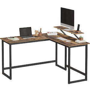 L-shaped Computer Desk with Monitor Stand