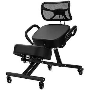 Ergonomic Kneeling Posture Chair With Backrest Adjustable Height And Casters