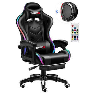 Gaming Chair - Gaming Chair with Foot Rest RGB Light