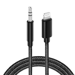 Lightning Cable to AUX 1 Meter Black 3.5mm