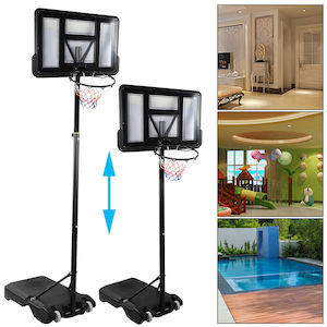 Portable Adjustable Basketball Hoop Board – Movable Stand with Wheels for Teen…