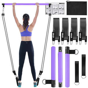 Exercise Bike Sports: Pilates Stick Bar with Resistance Bands