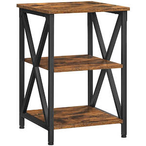 Vasagle Side Table with 2 Storage Shelves Bedside Table