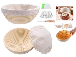 Kitchen 2: Bread Proofing Basket Set Banneton Bowl