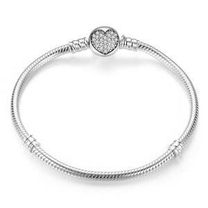 Sparkling Heart Snake Chain Bracelet