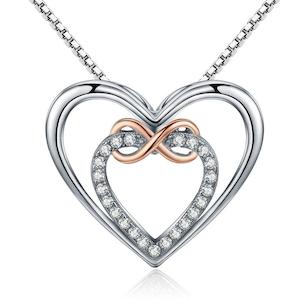 Jewellery: Infinity Double Heart Pendant Necklace