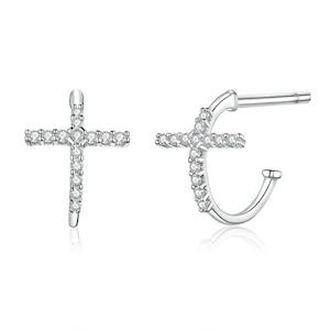 Jewellery: Cross Hoop Earrings