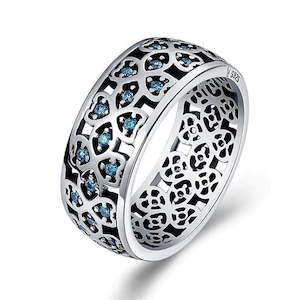 Blue Clover Ring