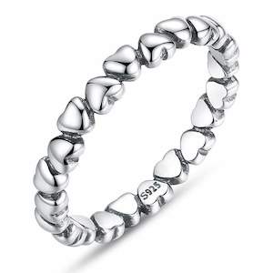 Silver Hearts Ring