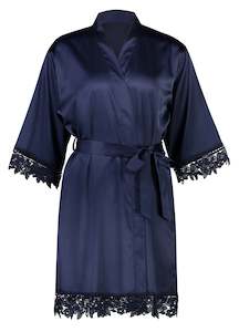 Clothing: Misha Lace Robe - Navy - P/S **FAULTY**