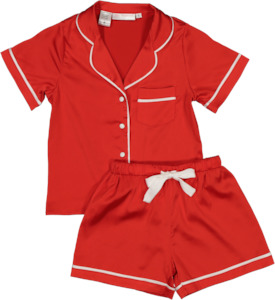 Sienna Mini PJ Set - Red/White - Size 10 - Drawstring Missing x 2