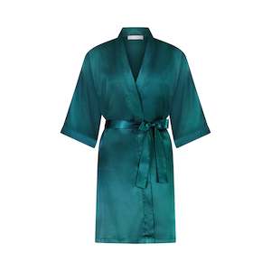 Alexa Satin Robe - Emerald Green