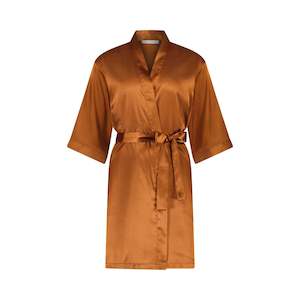 Alexa Satin Robe - Rust