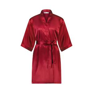 Clothing: Alexa Satin Robe - Burgundy