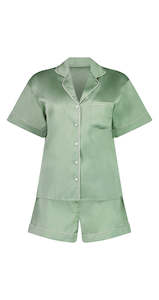 Sienna Short PJ Set - Sage Green/White - Medium - Shorts Only