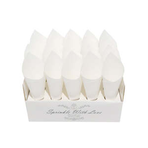 Biodegradable Confetti Tray & Cones - White