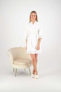 Misha Lace Robe - White