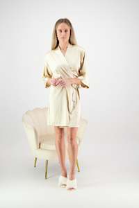 Clothing: Alexa Satin Robe - Champagne