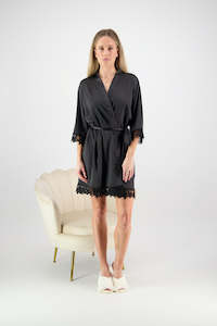 Misha Lace Robe - Black