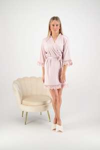 Misha Lace Robe - Nude Pink