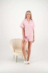 Sienna Short PJ Set - Dusty Rose/White