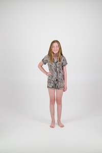 Sienna Kids Short PJ Set - Leopard Print / Black