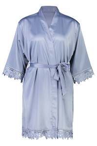 Misha Mini Flower Girl Robe - Dusky Blue