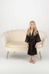 Alexa Mini Flower Girl Robe - Black