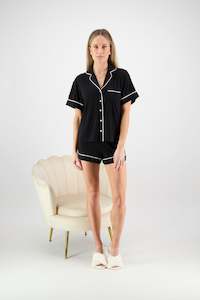 Ellie Modal Supersoft Short PJ Set - Black