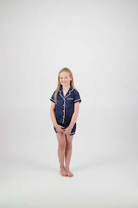 Clothing: Sienna Kids Short PJ Set - Navy/White