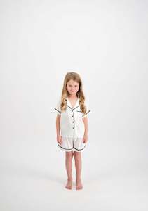 Sienna Kids Short PJ Set - White/Black