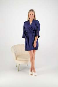 Avana Lace Robe - Navy