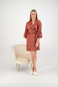 Clothing: Avana Lace Robe - Copper