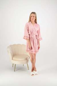 Misha Lace Robe - Dusty Rose