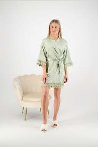 Misha Lace Robe - Sage Green