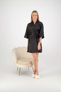 Alexa Satin Robe - Black