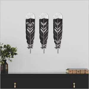 Wall Art - Huia Feathers - Set of 3