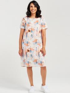 Clothing: Abstract Linen Blend Dress